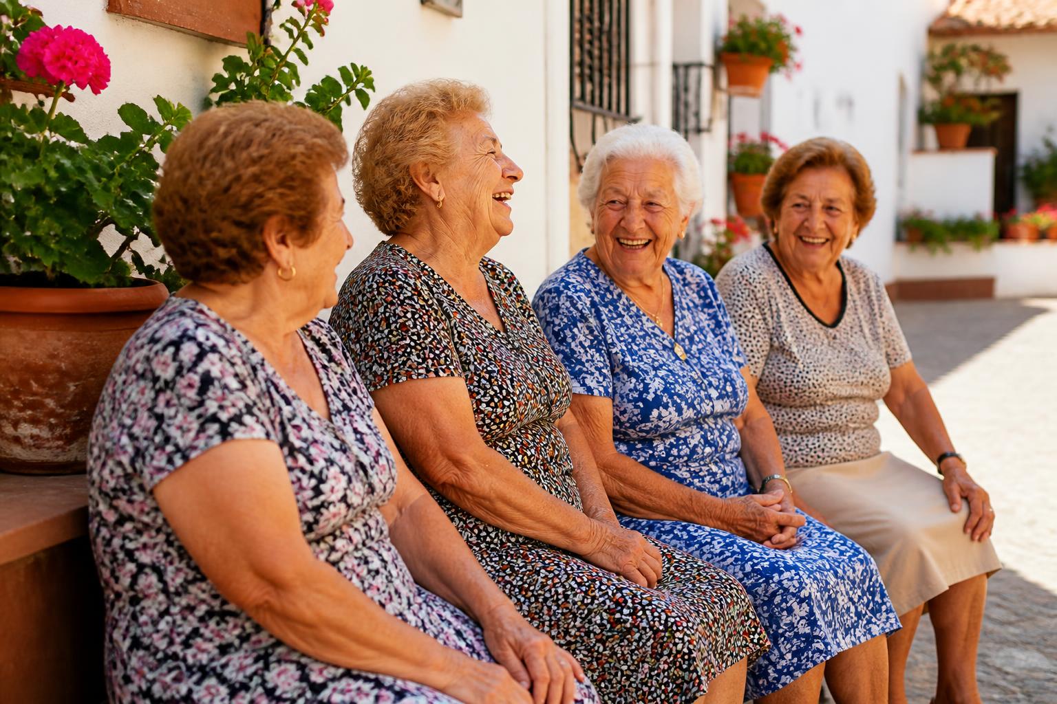 Vecinas conversando en un pueblo andaluz